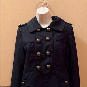 Kensie Black Double-Breasted Pea Coat